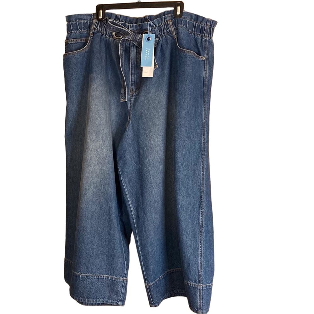 NWT Womens Plus Size 22 Tanya Taylor Designs Summer Pant Wide Leg Jeans